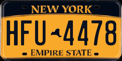 NY license plate HFU4478