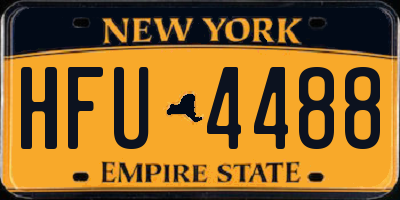 NY license plate HFU4488