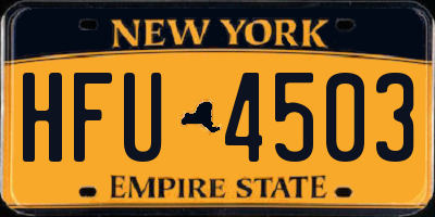 NY license plate HFU4503