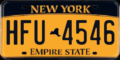 NY license plate HFU4546