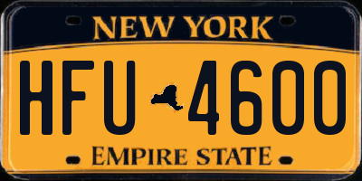 NY license plate HFU4600