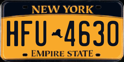 NY license plate HFU4630