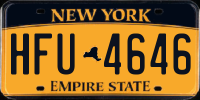 NY license plate HFU4646
