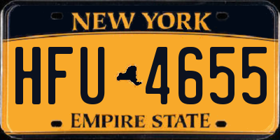 NY license plate HFU4655