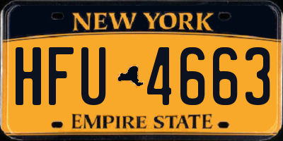 NY license plate HFU4663