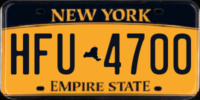 NY license plate HFU4700