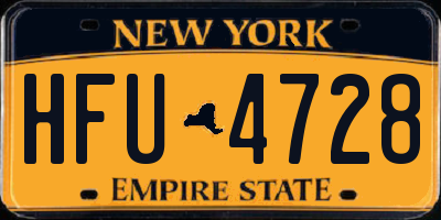 NY license plate HFU4728