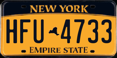 NY license plate HFU4733