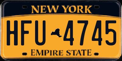 NY license plate HFU4745