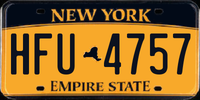 NY license plate HFU4757