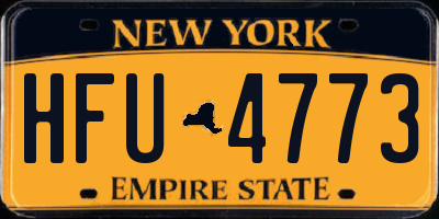 NY license plate HFU4773