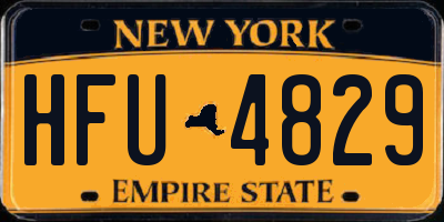 NY license plate HFU4829