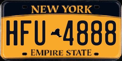 NY license plate HFU4888