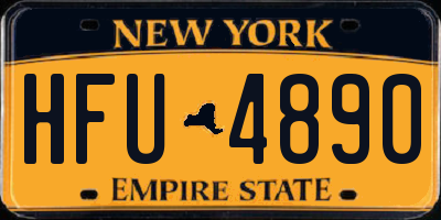 NY license plate HFU4890