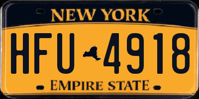 NY license plate HFU4918