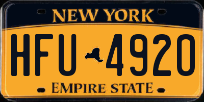 NY license plate HFU4920