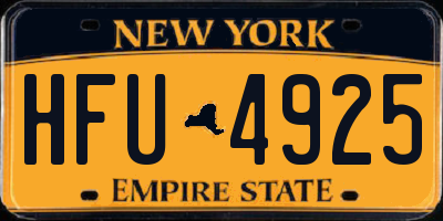 NY license plate HFU4925