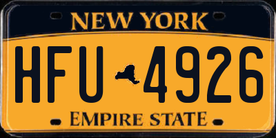 NY license plate HFU4926