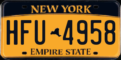 NY license plate HFU4958