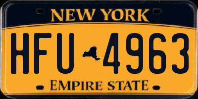 NY license plate HFU4963