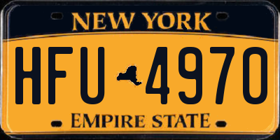 NY license plate HFU4970