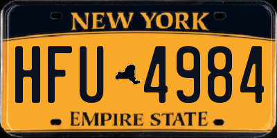 NY license plate HFU4984