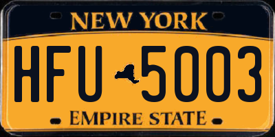 NY license plate HFU5003