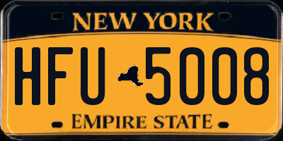 NY license plate HFU5008