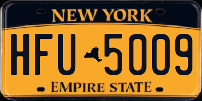NY license plate HFU5009