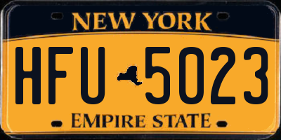 NY license plate HFU5023