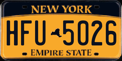 NY license plate HFU5026
