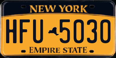 NY license plate HFU5030