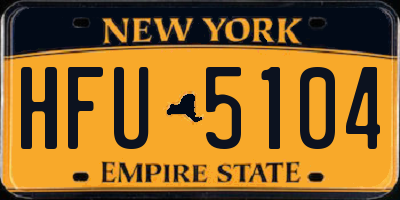NY license plate HFU5104