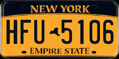 NY license plate HFU5106