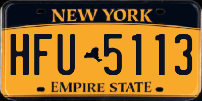 NY license plate HFU5113