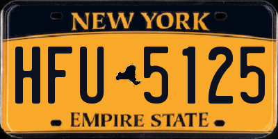 NY license plate HFU5125