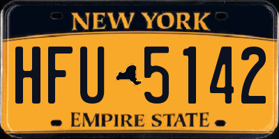 NY license plate HFU5142