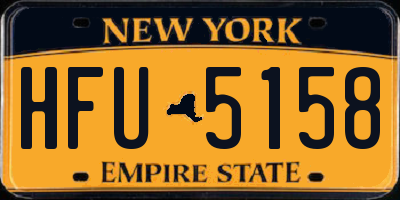 NY license plate HFU5158