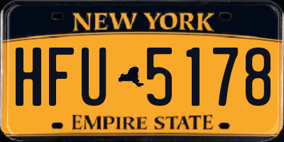 NY license plate HFU5178