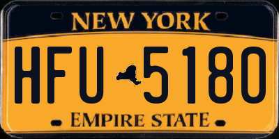 NY license plate HFU5180
