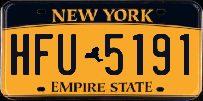NY license plate HFU5191
