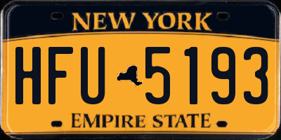 NY license plate HFU5193