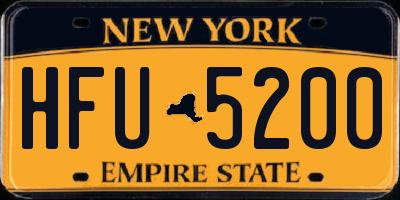 NY license plate HFU5200
