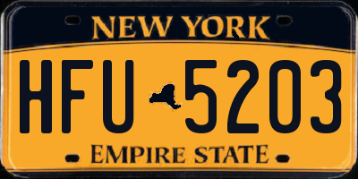 NY license plate HFU5203