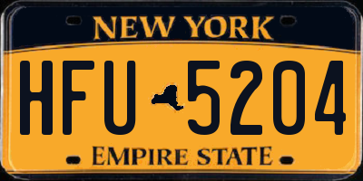 NY license plate HFU5204