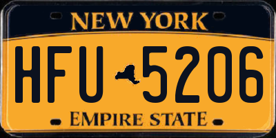 NY license plate HFU5206