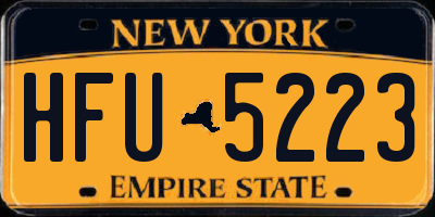 NY license plate HFU5223
