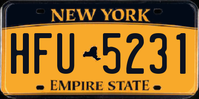 NY license plate HFU5231