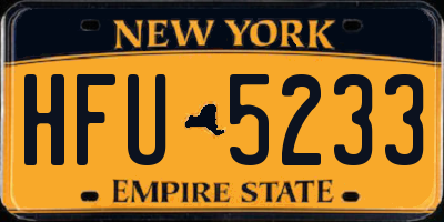 NY license plate HFU5233