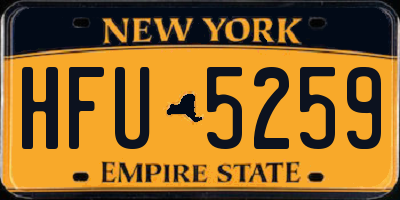 NY license plate HFU5259